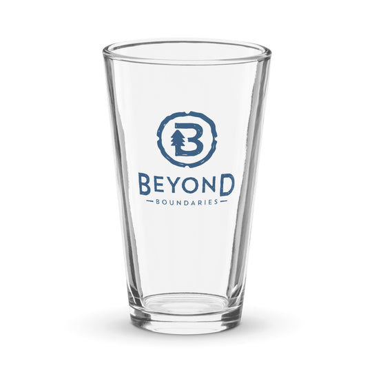 Beyond Boundaries Blue Pint Glass