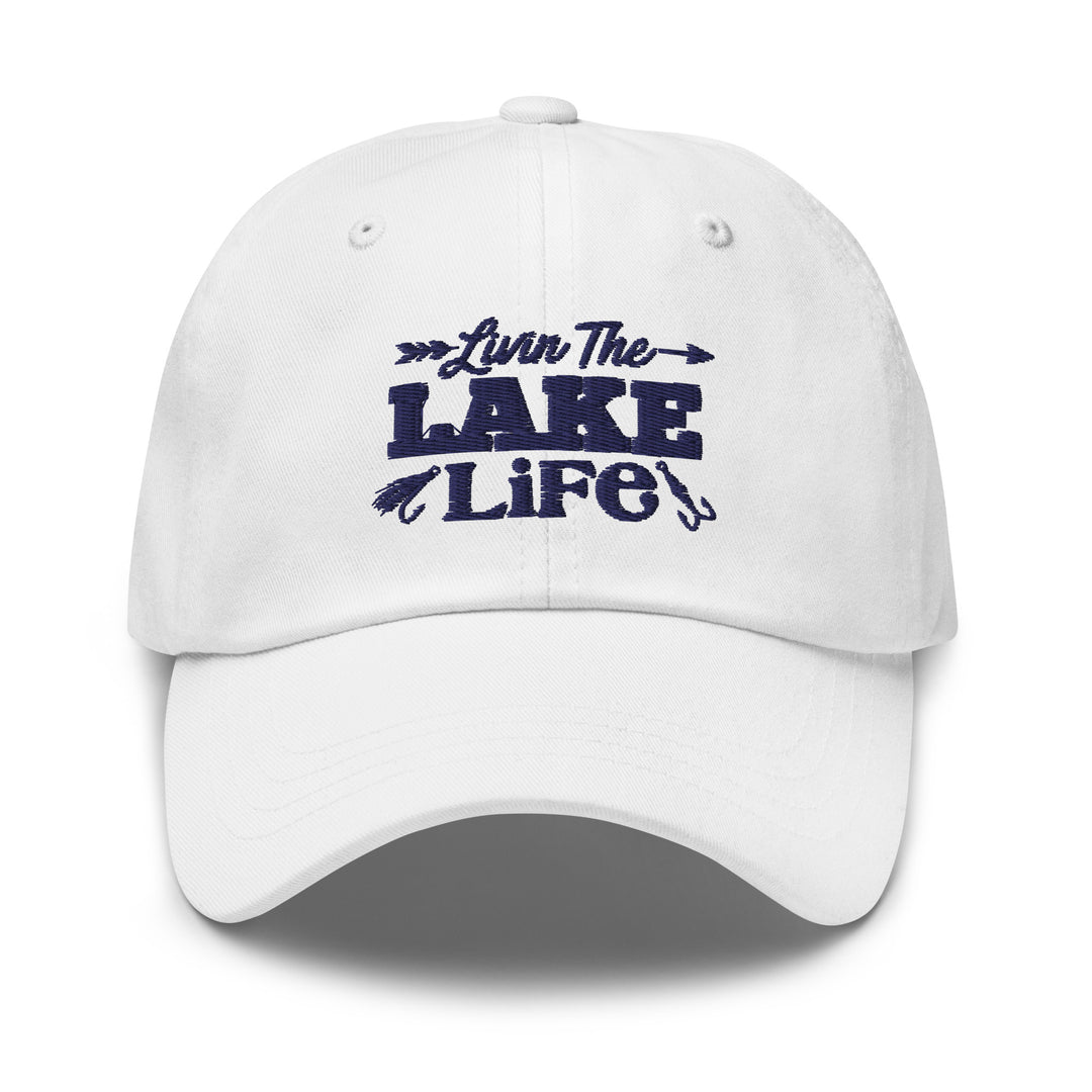 Livin the Lake Life Dad Hat - Classic Dad Hat in White