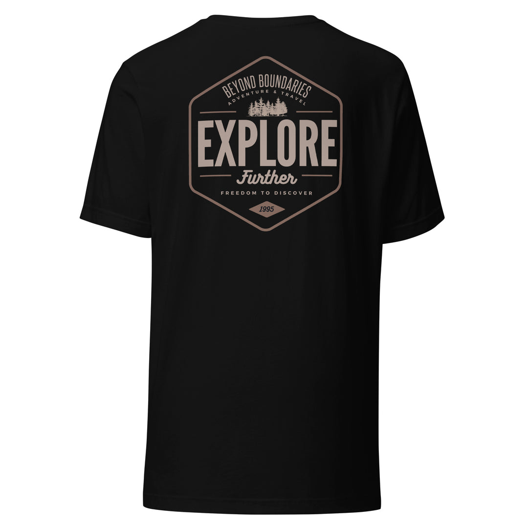 Explore Further Tee: Unisex Staple T-Shirt in Black